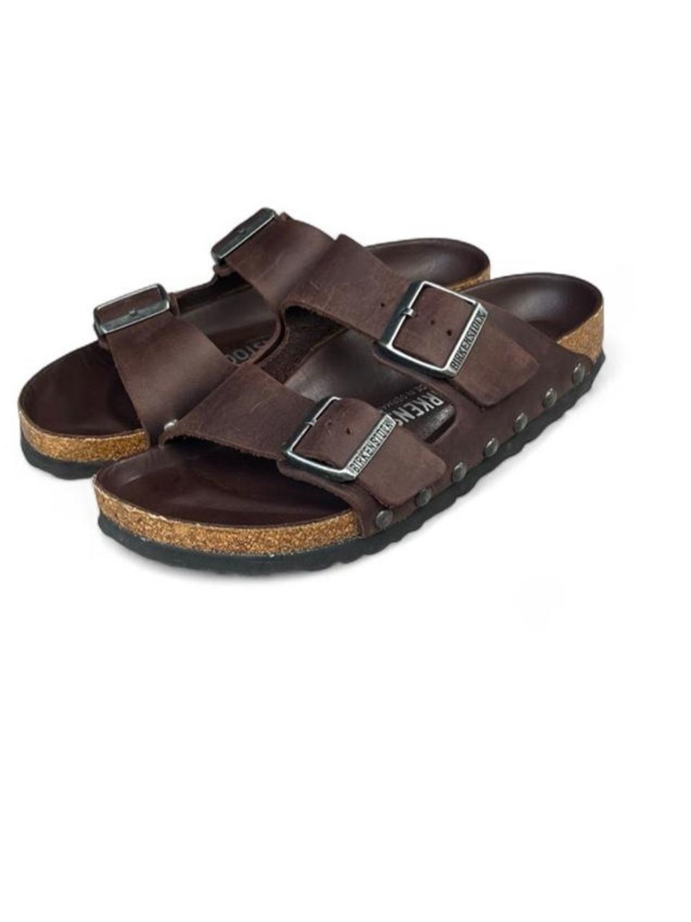 Rare Birkenstock Arizona Light Studs Habana Oiled Leather EU 38 US 7-7.5 Narrow - Picture 2 of 8